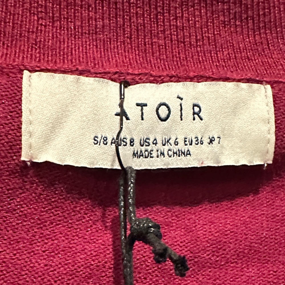 NWT Atoir Burgundy Midi Dress with Asymmetrical Button Detail and split - Picture 5 of 12